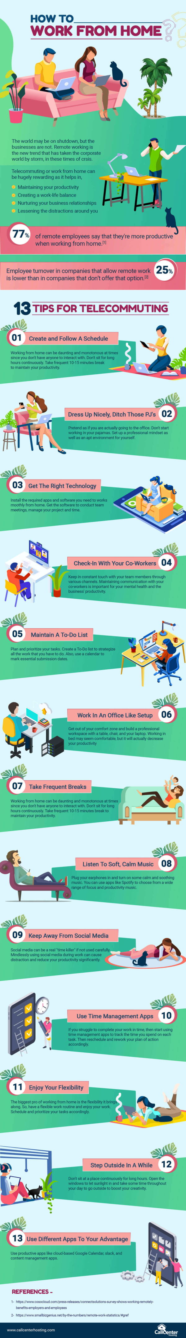 Infographic: 13 Tips For Telecommuting To Ease Work From Home